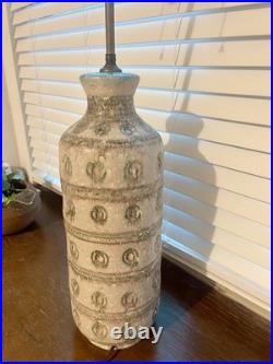 Guido Gambone Rare Ceramic Lamp FULLY SIGNED Circles Motif ITALY Mid Century