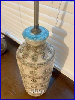 Guido Gambone Rare Ceramic Lamp FULLY SIGNED Circles Motif ITALY Mid Century