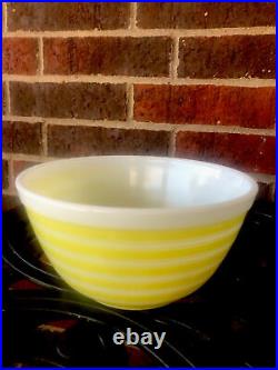 HTF Vintage Pyrex Rainbow Stripe Yellow 403 402 401 Mixing Bowl Set Rare