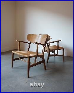 Hans Wegner CH-22 Oak Lounge Chair RARE Danish Mid Century Modern Denmark 1950s