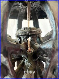 Heavy Bronze Mid-Century Modern Incense Burner Rare'Dome Shrine' 8 Tall
