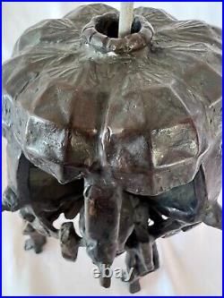 Heavy Bronze Mid-Century Modern Incense Burner Rare'Dome Shrine' 8 Tall