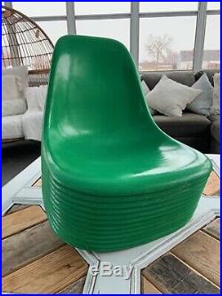 Herman Miller Eames Fiberglass Side Shell Chairs Kelly Green Cadmium Rare