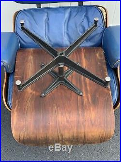 Herman Miller Eames Lounge Chair & Ottoman Rosewood RARE Blue