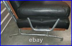 Herman Miller Eames Lounge Chair Set Leather Aluminum Group Rare Vintage
