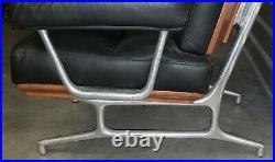 Herman Miller Eames Lounge Chair Set Leather Aluminum Group Rare Vintage