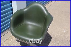 Herman Miller Fiberglass Chair Rare Dark Green Naugahyde Eames Knoll