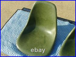 Herman Miller Fiberglass Chairs Kelly Green Shells Only Rare Color Knoll Eames