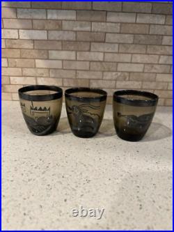 Htf rare MIDCENTURY MODERN PERUVIAN HIGHBALL DRINK SILVER GLASSES AZTEK MAYAN g
