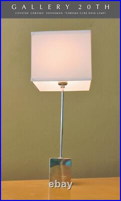 Hyper-rare! Sonneman Chrome Cube Table Lamp! MID Century Modern Light 60's Vtg
