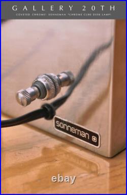 Hyper-rare! Sonneman Chrome Cube Table Lamp! MID Century Modern Light 60's Vtg