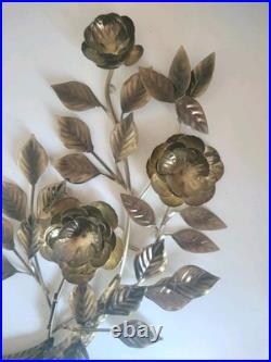 Imperial Metal Roses Art Work Mid Century Modern Design Vintage Rare