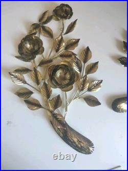Imperial Metal Roses Art Work Mid Century Modern Design Vintage Rare