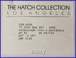 JIM DINE Rare 66 TOOL BOX Collage PENCIL SIGNED 69/150 Mid-Century Mod POP ART