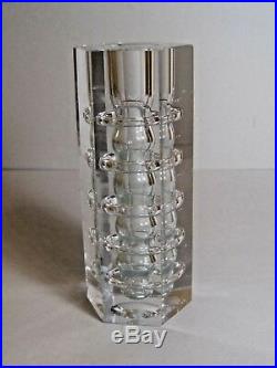 JOSEF SVARC RARE 1960s Controlled Air Rings Glass Vase Podebrady Czech Bohemian