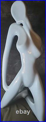 Jaru Pottery MCM 1986 RARE BLUE WOMAN Sculpture Jaru Pottery Vtg. 17 Damage
