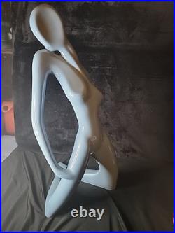 Jaru Pottery MCM 1986 RARE BLUE WOMAN Sculpture Jaru Pottery Vtg. 17 Damage