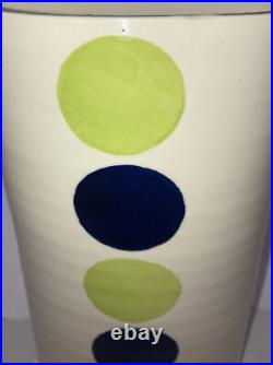 Jonathan Adler Early Couture Handmade MCM Style Green Blue Painted Dot Vase RARE