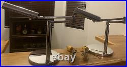 Koch & Lowy Chrome MID Century Modern Table Lamp Desk Lamp Pair Rare