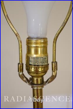 LARGE RARE WESTWOOD TONY PAUL MODERN WALNUT BRASS SCULPTURE TABLE LAMP 1950's