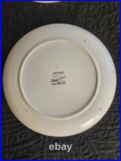 LOT 4 Rare Vintage METLOX POPPYTRAIL Aztec Atomic MCM Dinner Plates 10.25 CA