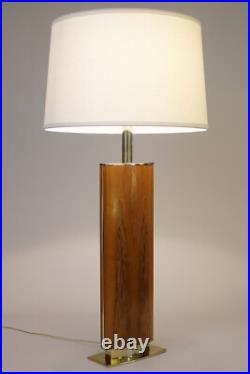 Large Laurel Rare Rosewood Brass Atomic Modern Table Lamp 1960 Eames Lounger 670