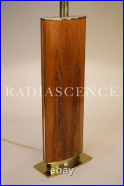 Large Laurel Rare Rosewood Brass Atomic Modern Table Lamp 1960 Eames Lounger 670