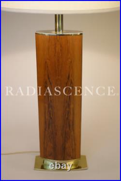 Large Laurel Rare Rosewood Brass Atomic Modern Table Lamp 1960 Eames Lounger 670