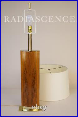 Large Laurel Rare Rosewood Brass Atomic Modern Table Lamp 1960 Eames Lounger 670