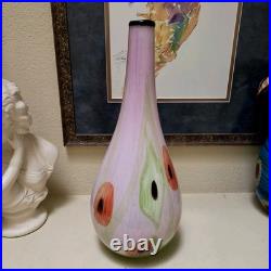 Large Murano Glass Vase Hand-blown Art Millefiori Calla Lilli Heavy Thick rare