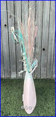Large Rare Mid Century Studio Pottery Floor Vase Home Decor Pastel Pampus Grass