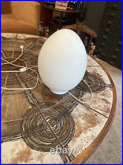 Laurel Lightolier Glass Egg Lamp RARE Vtg MCM Atomic Orb table Desk Modernist