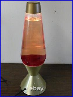 Lava Lamp Original Vintage RARE Starlite Gold Red Lava LARGE 16.5