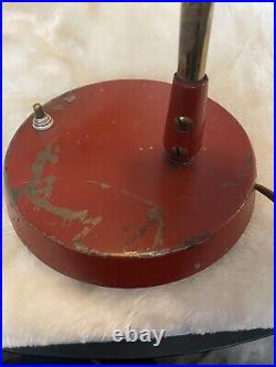 Lightolier Cone Table Desk Lamp Brass Rare Vintage Mcm Atomic Working