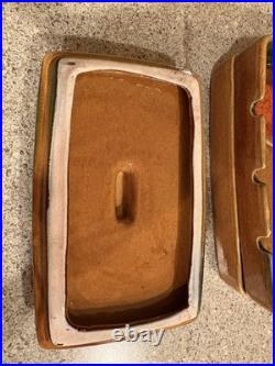 Lou Hoenig Mid Century Modern Ceramic Art Pottery Ashtray Trinket Set Rare As Is