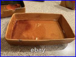 Lou Hoenig Mid Century Modern Ceramic Art Pottery Ashtray Trinket Set Rare As Is