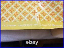 Louis W Bowen Wallpaper 2 Rolls Handprinted Yellow Mid Century Modern MCM RARE
