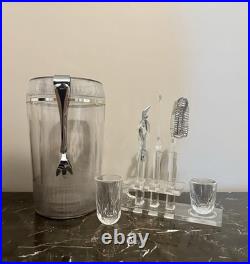 Lucite Silite Vintage-Mid Century Modern 8 Piece Rare Bar Set