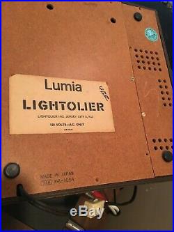 Lumia Lightolier kinetic light sculpture, Earl Reiback, rare Mid-century modern