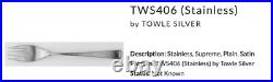 MCM 20pc set Rare TWS406 Stainless by Towle Silver Supreme Cutlery