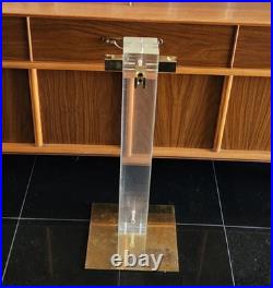 MCM Albrizzi Rare Brass Lucite Fireplace Tool Set Black Resin Handles Italy 1970