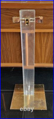 MCM Albrizzi Rare Brass Lucite Fireplace Tool Set Black Resin Handles Italy 1970