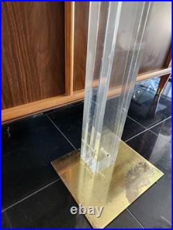 MCM Albrizzi Rare Brass Lucite Fireplace Tool Set Black Resin Handles Italy 1970