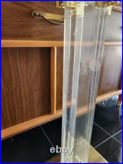 MCM Albrizzi Rare Brass Lucite Fireplace Tool Set Black Resin Handles Italy 1970