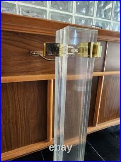 MCM Albrizzi Rare Brass Lucite Fireplace Tool Set Black Resin Handles Italy 1970