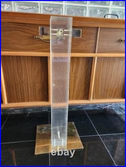 MCM Albrizzi Rare Brass Lucite Fireplace Tool Set Black Resin Handles Italy 1970