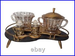 MCM Atomic Cream & Sugar Kidney Shape Serving Tray Salt Pepper Eames Era RARE