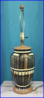 MCM Beautiful Rare Trompe-l'oil Library Book Lamp 1960 BY Jan Showers