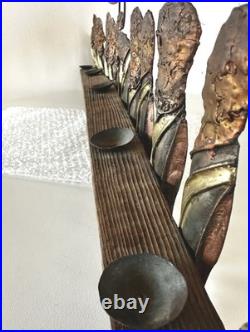 MCM Brutalist Mid Century Modern LAST SUPPER Wall Sculpture Candle Rare JESUS