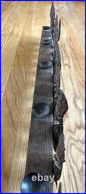 MCM Brutalist Mid Century Modern LAST SUPPER Wall Sculpture Candle Rare JESUS